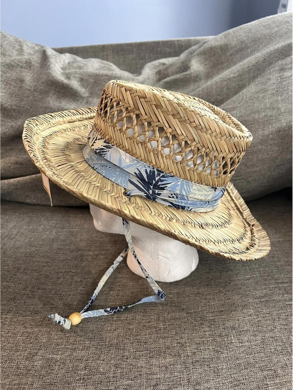 DCP Dorfman Pacific Co Straw Outback Hat Size Small Chin Strap Sweat Band New